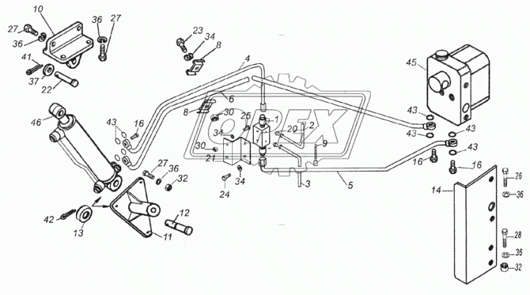 65115-5009054-01 Трубка ПВХ ф6; L=2520 Г=М12+К14/Г=М12+К14 КАМАЗ